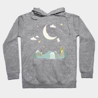 Visiting the moon, a bears adventure Hoodie